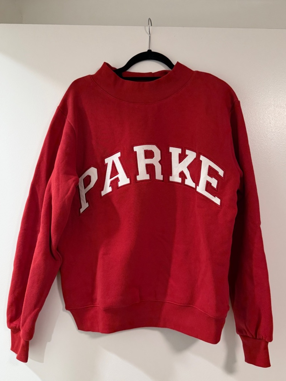 Parker Red Crewneck Sweatshirt with White Lettering